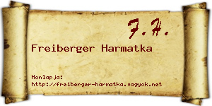 Freiberger Harmatka névjegykártya
